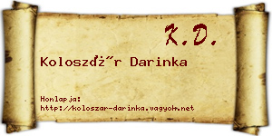 Koloszár Darinka névjegykártya